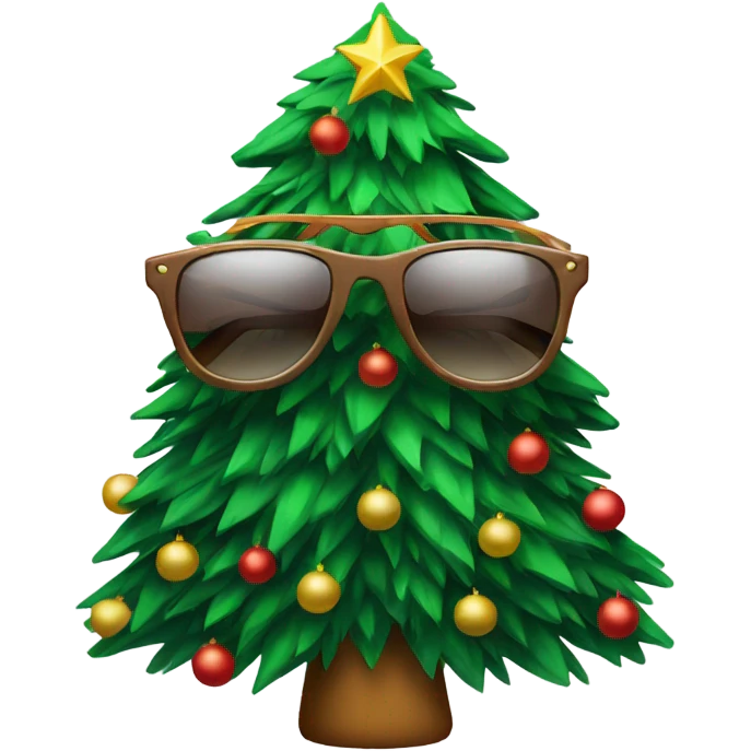 Christmas tree with sunglasses emoji
