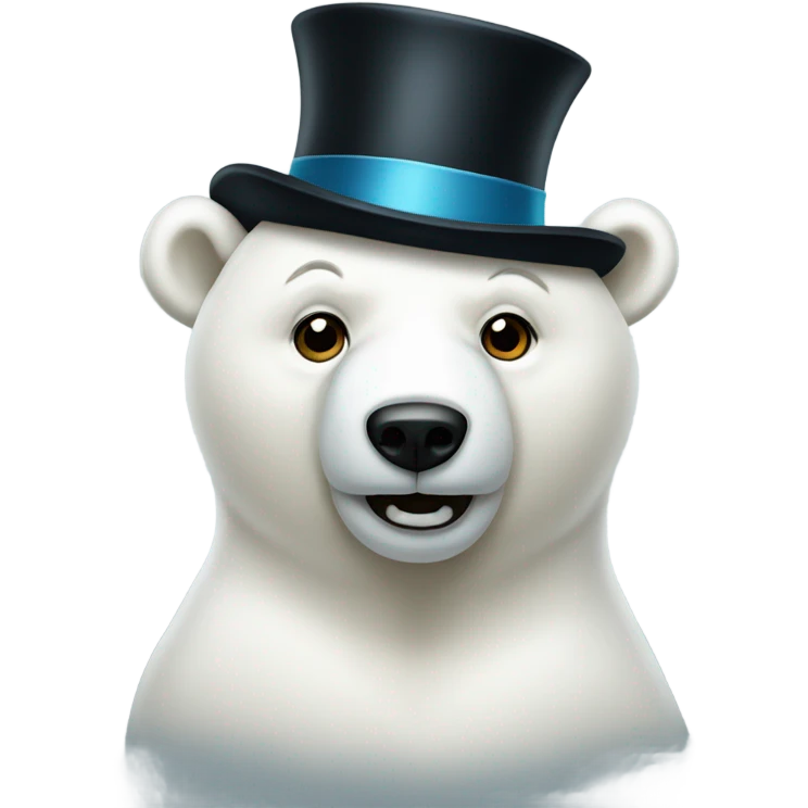 Polar bear with top hat emoji