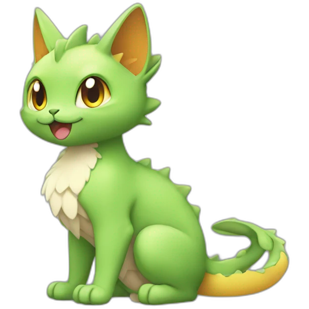 Sitting-bicolor-cat-dragon-type-pokemon emoji