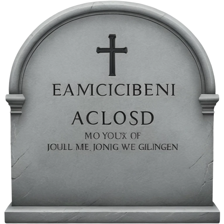 gravestone in cemetery with engraved text emoji
