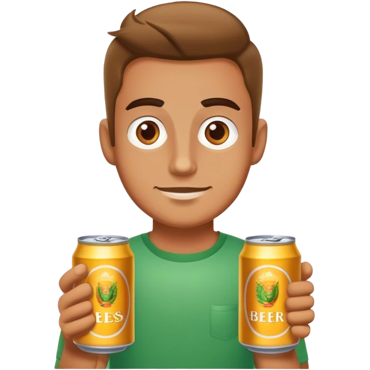 Guy with two canned beers emoji