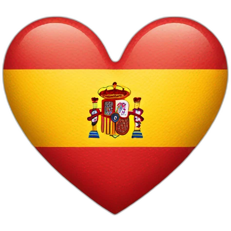 spain colors inside a heart emoji