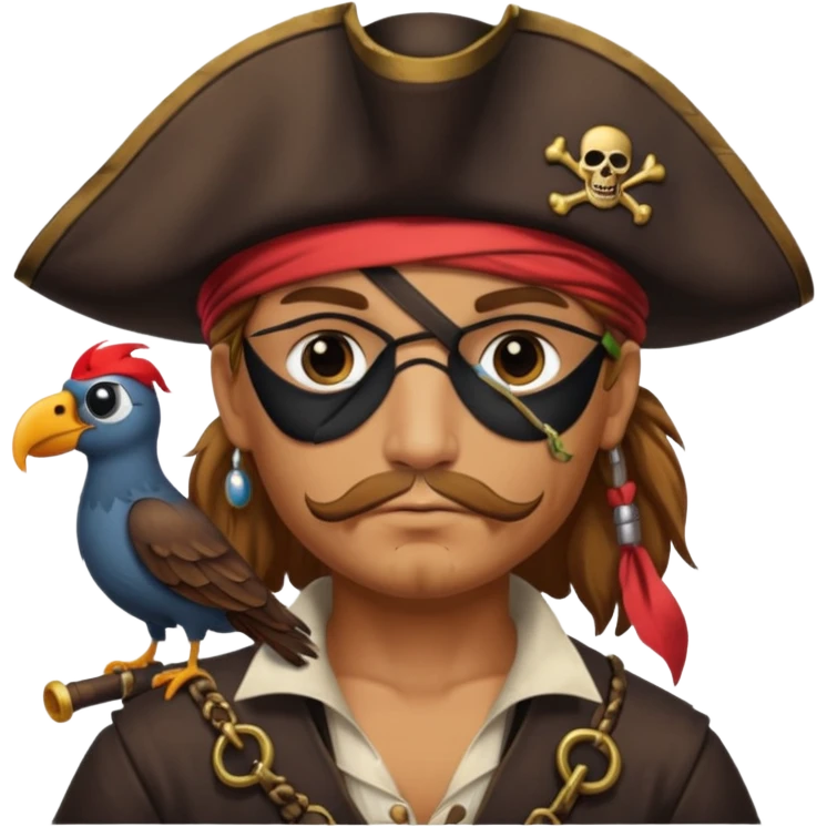 Pirate with bird  emoji