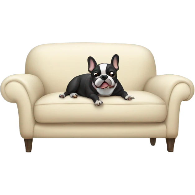 French bulldog farting on the couch emoji