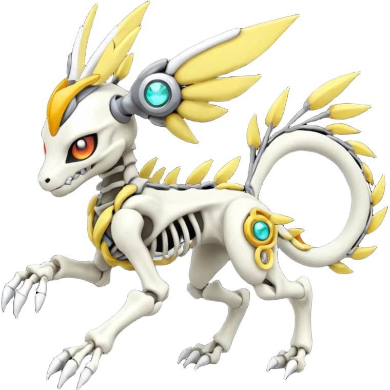 Digitigrade Cool Badass Skeletal Meloetta-Wargreymon-Renamon-Guilmon-Pokémon-Digimon-Fakémon-fusion-hybrid-creature emoji