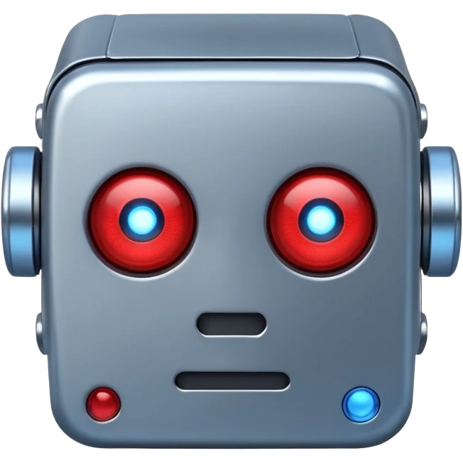 red cube robot character face emoji