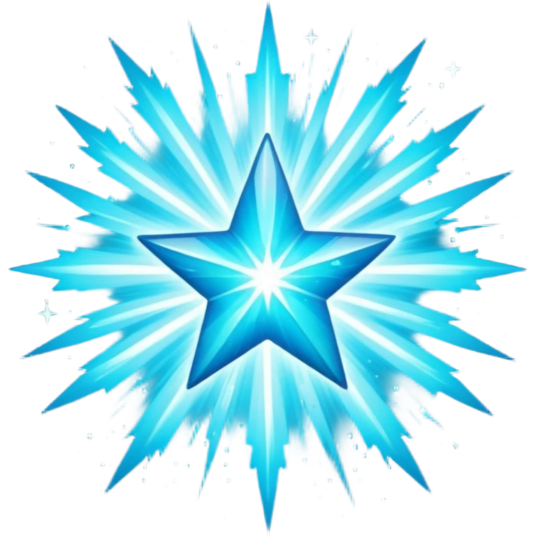 Glitter Cian Star Explosion emoji