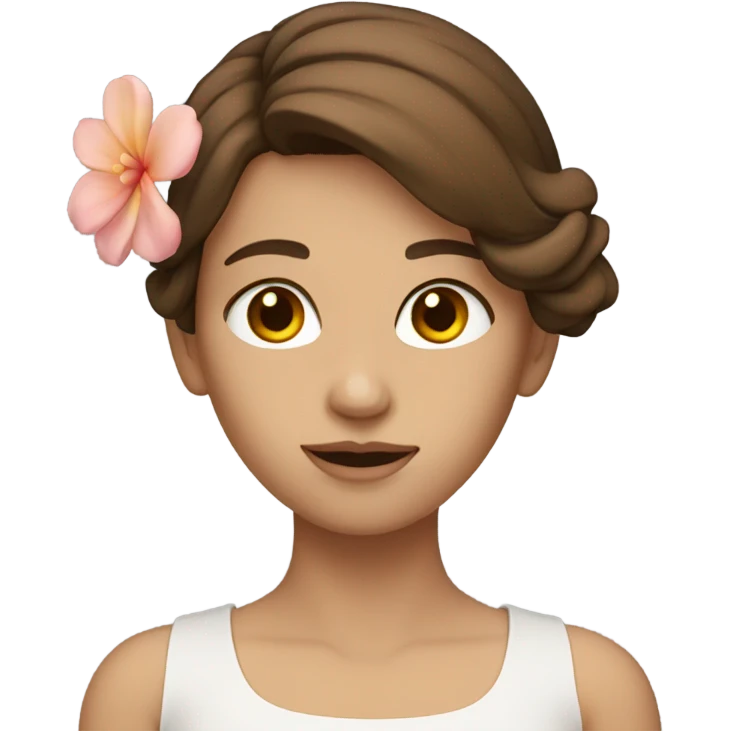 Brown hair model flower  emoji