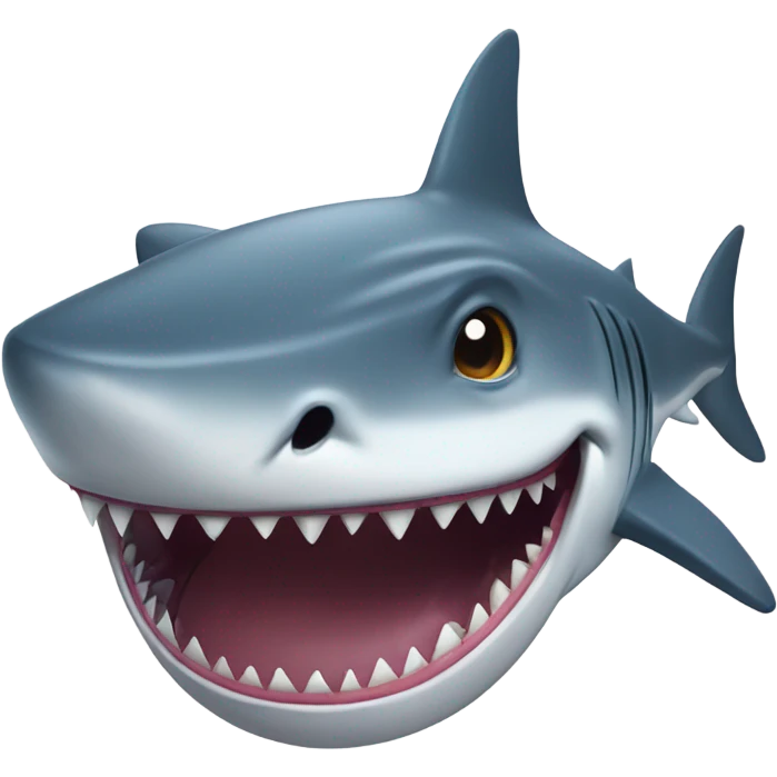 Shark with a giant head and giant mouth  emoji