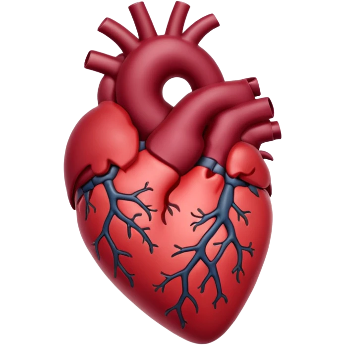 Burgundy anatomical heart emoji