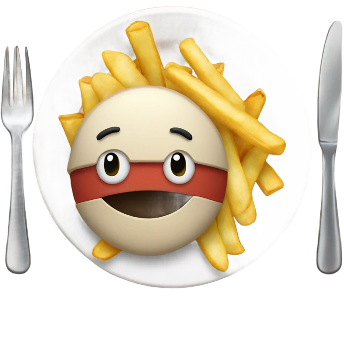Kebab and chips on a plate emoji