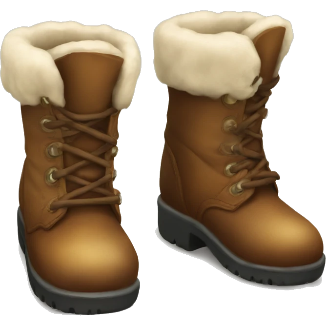 Leather boots with fur emoji