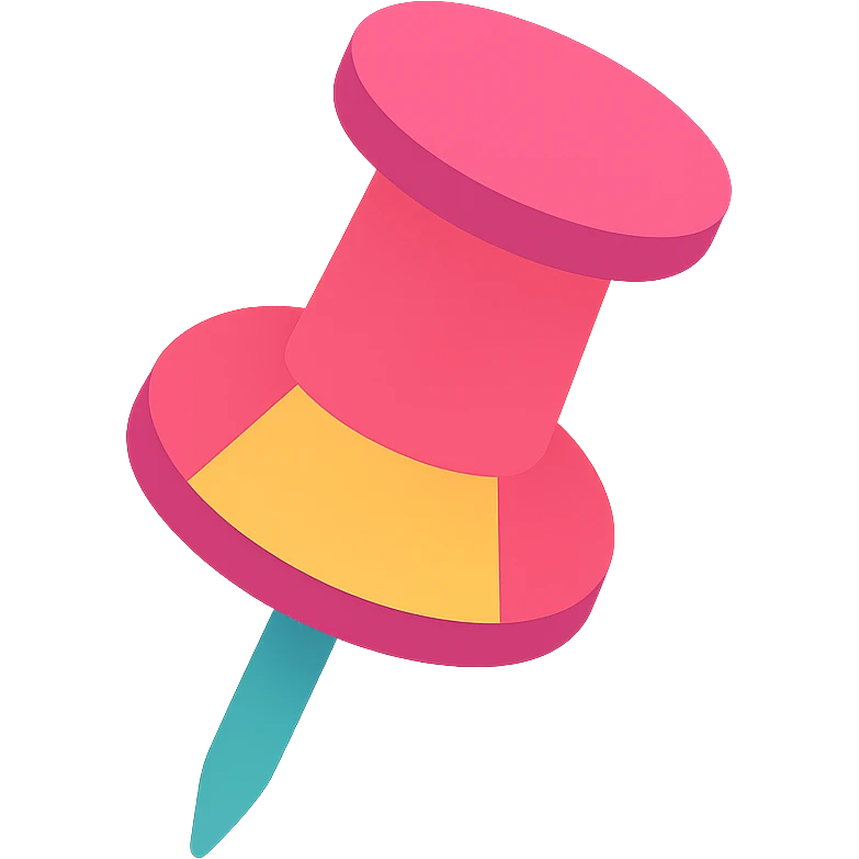push pin, colorful, playful style emoji