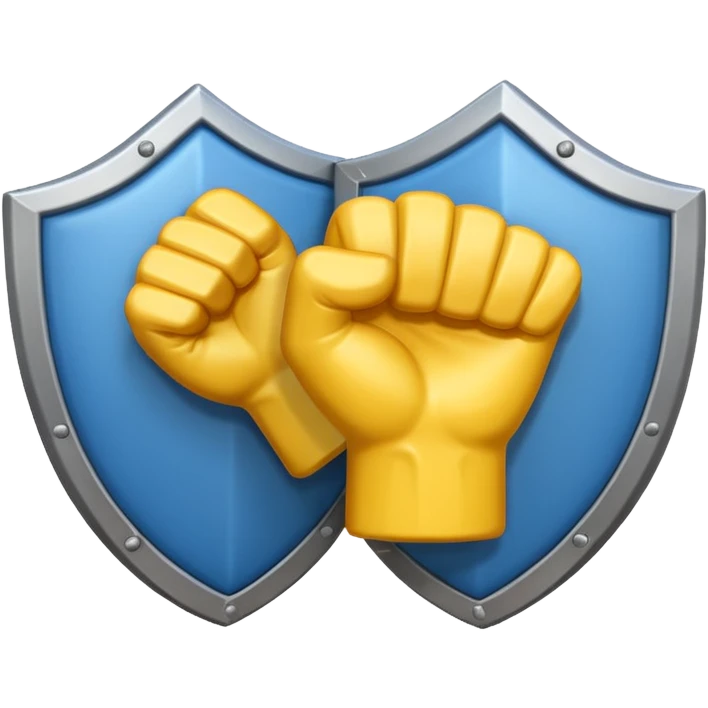 🛡️💯👊 сгенерируй эти три эмодзи на одной картинке в 3д стиле
 просто на белом фоне
три эмодзи рядом друг с другом 
 emoji
