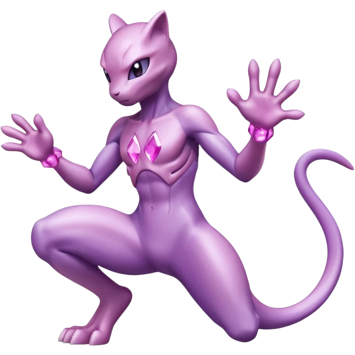 Pokemon legendary purple and pink crystal mewtwo emoji