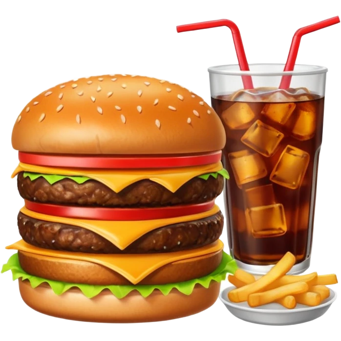 Meal combo with cold drink emoji