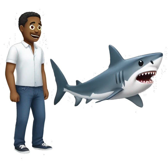 man and shark emoji