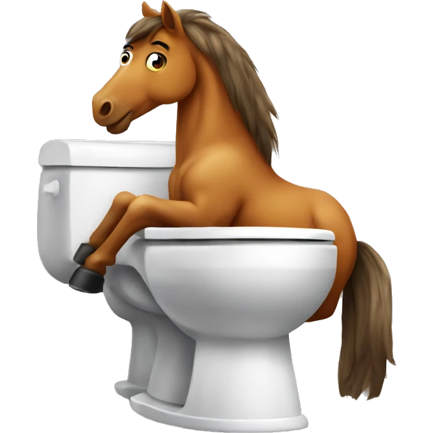 horse on a toilet emoji