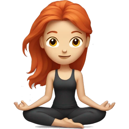 red hair girl yoga pose emoji