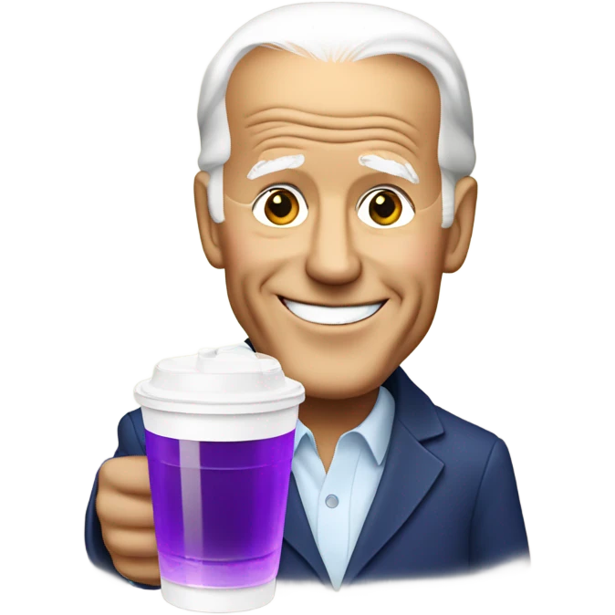 biden with grape soda white cup emoji