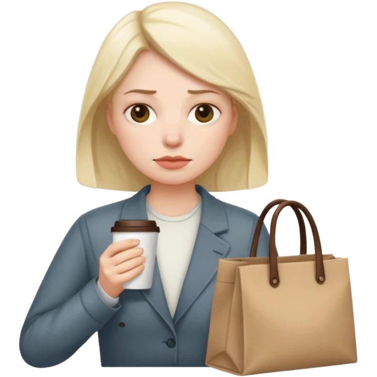 tired marketer slumped at desk with bags under eyes and coffee cup emoji