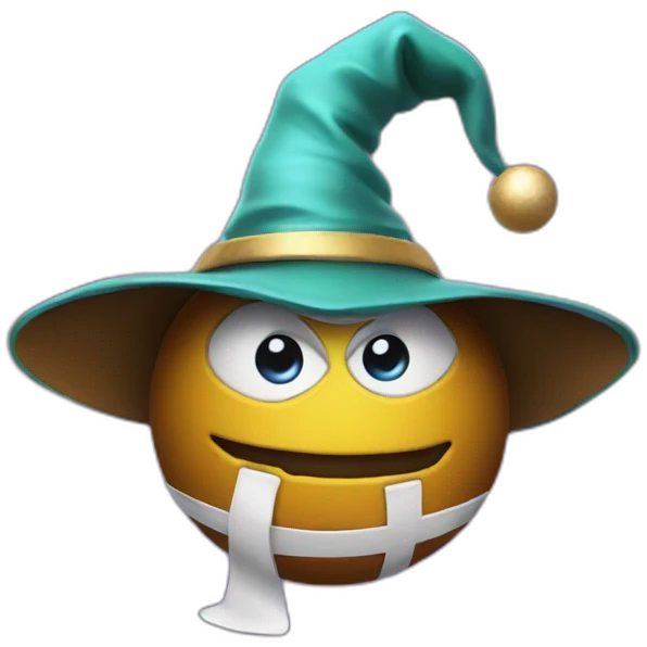 football wearing wizard hat emoji