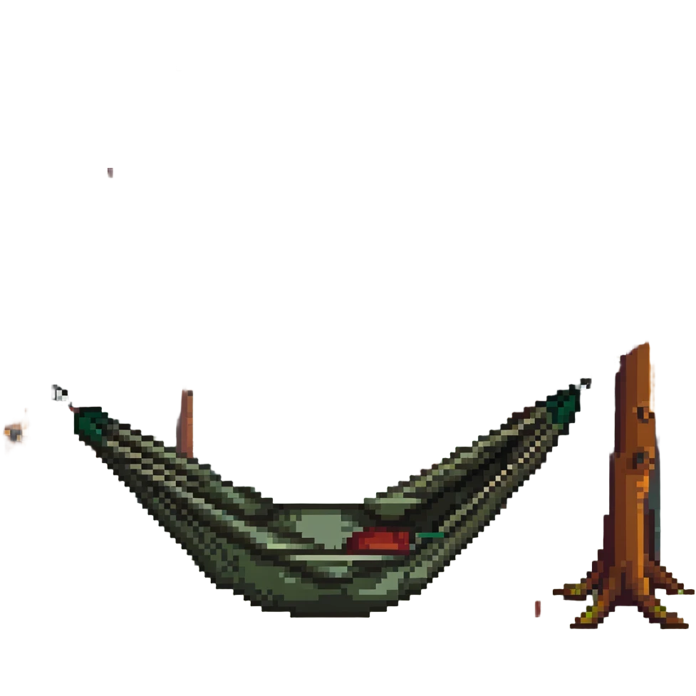 camping hammock setup in wilderness emoji