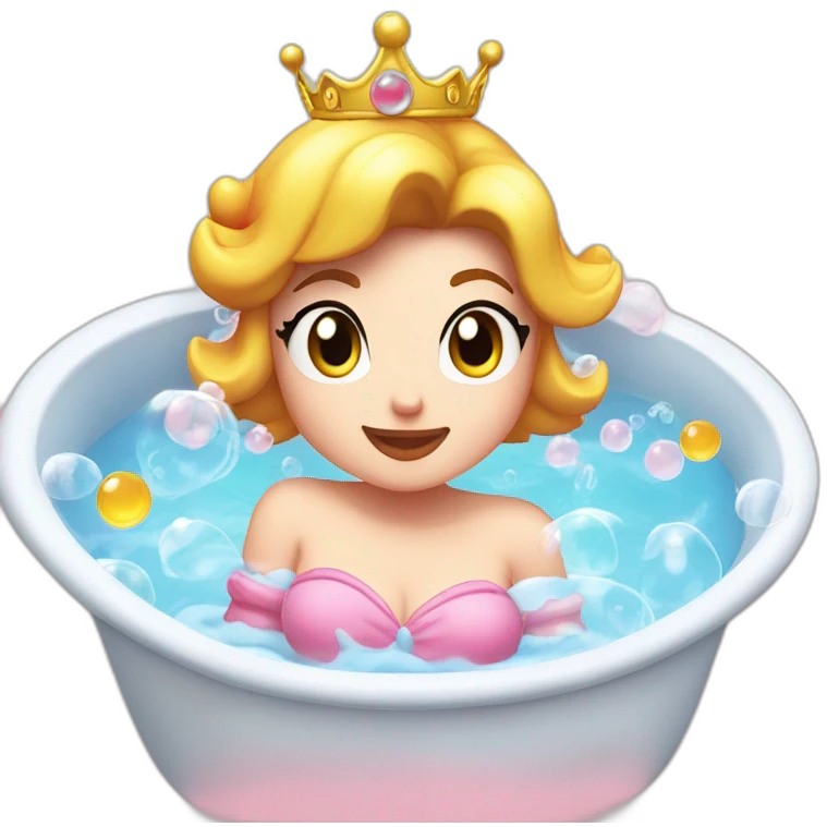 Princess peach taking a bubble bath emoji