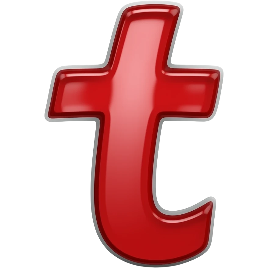 letter t in red emoji