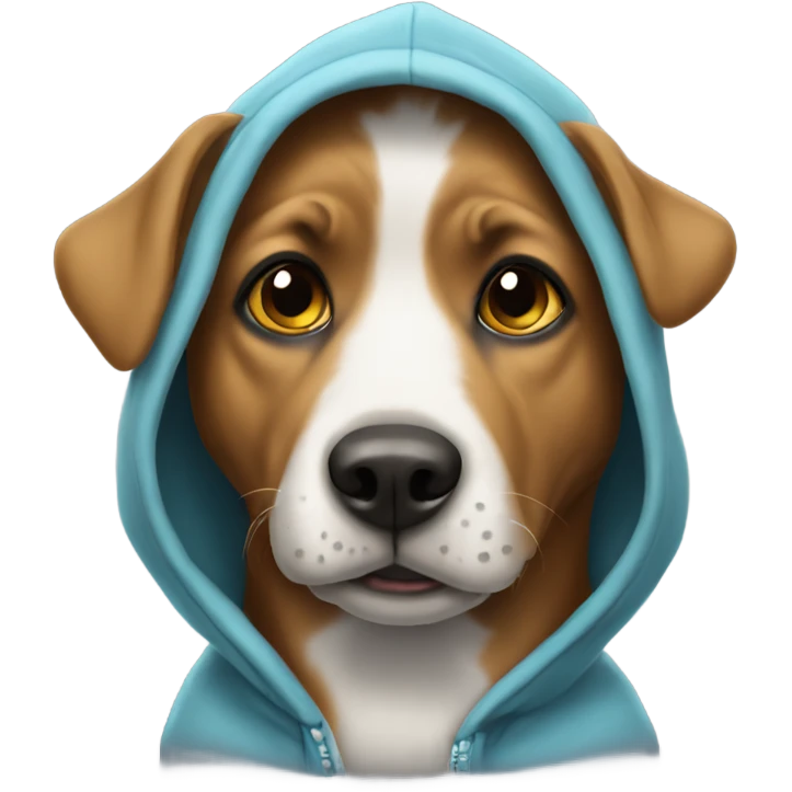 Dog wearing a hoodie emoji