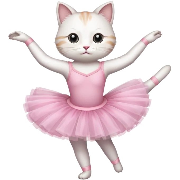 A cat doing ballet emoji