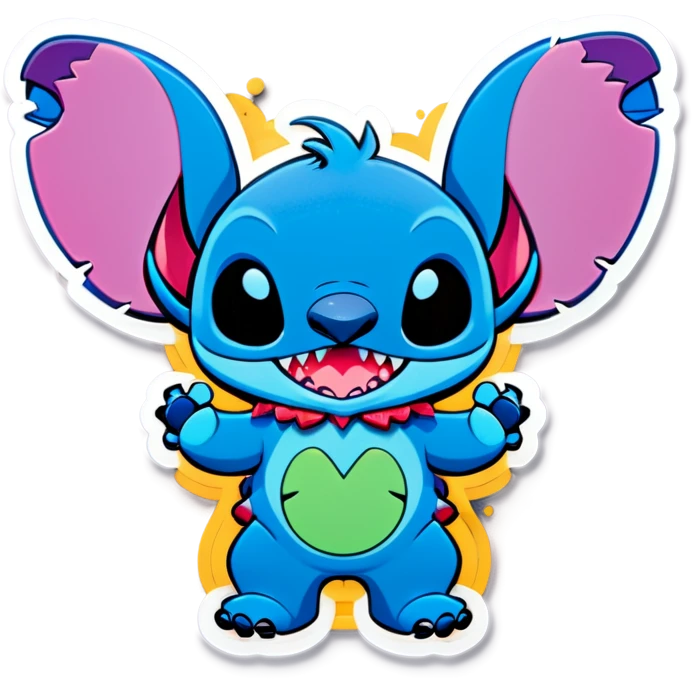 Stitch mit Herzhänden  emoji