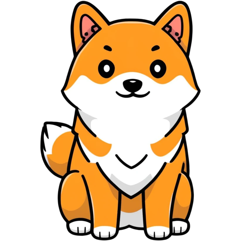 cute black Shiba Inu dog standing full body view emoji
