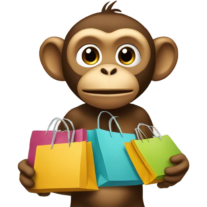 a monkey shopping emoji