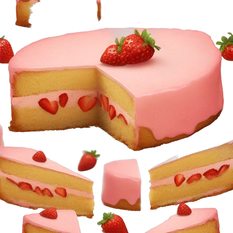 slice of strawberry cake emoji