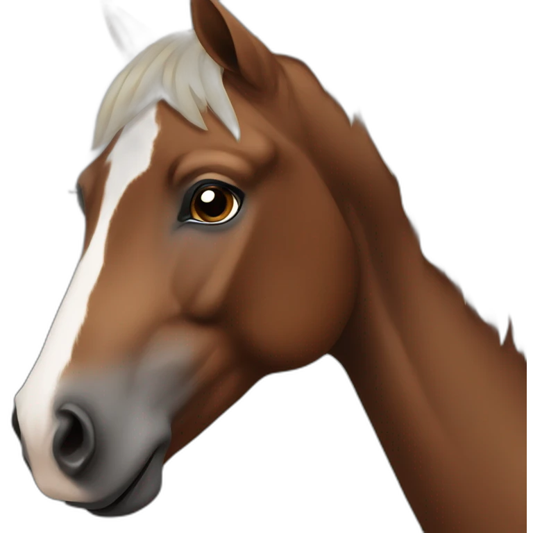 Brown horse from the front with dark hairs emoji
