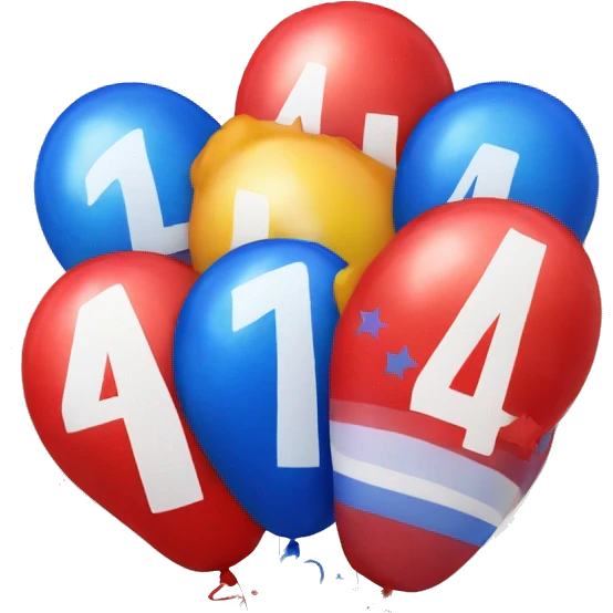 Happy 4th birthday balloons emoji