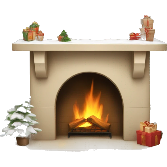 Winter christmas beige FirePlace emoji