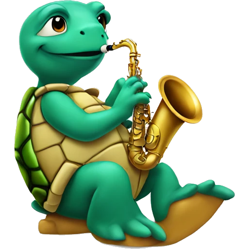 Turtle playing saxophone  emoji