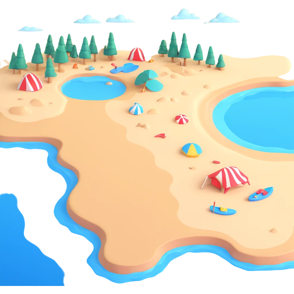 coast with blue water and a sandy shore emoji