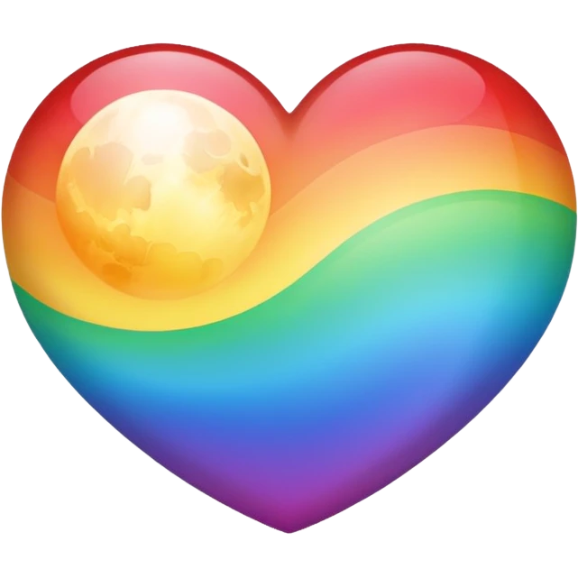 heart with rainbow gradient and moon emoji