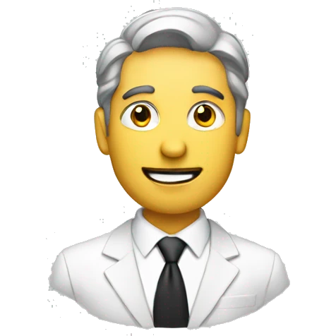 A man in a suit is creating a document emoji