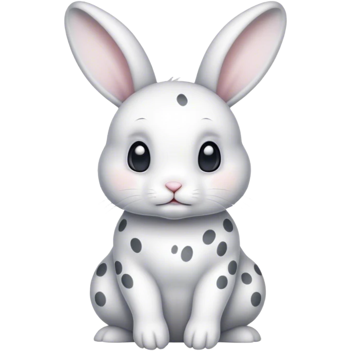 White bunny with grey spots emoji