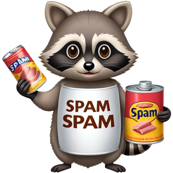 raccoon with SPAM meat EMOJI  emoji