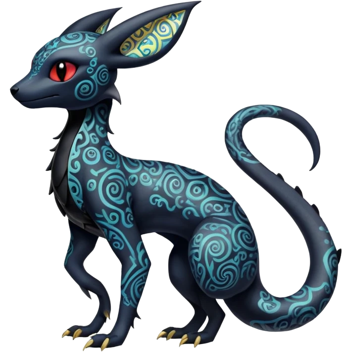 Pastel Gothic Salandit-Umbreon-Fakémon-hybrid-creature (full body)  emoji