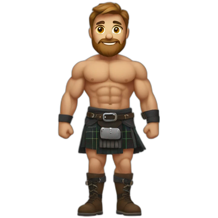 wearing a kilt flex muscle emoji