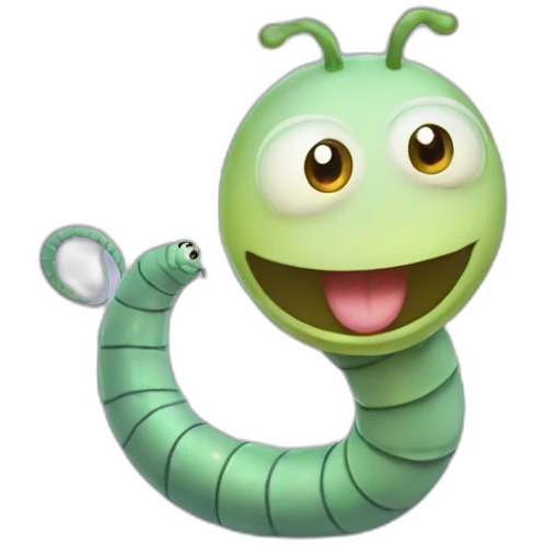 cute friendly worm emoji