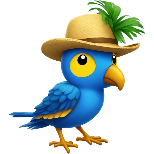 Bird from rio with hat emoji