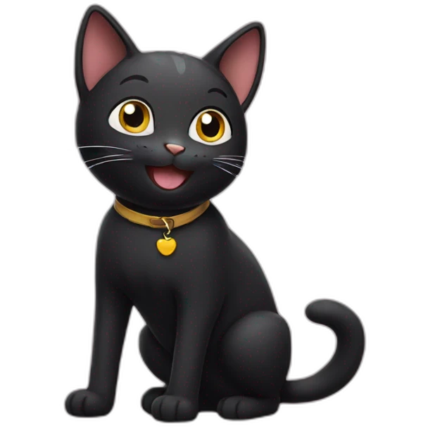 Happy black cat emoji