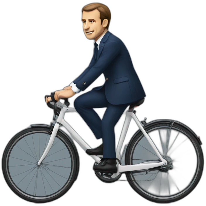 macron sur un velo emoji
